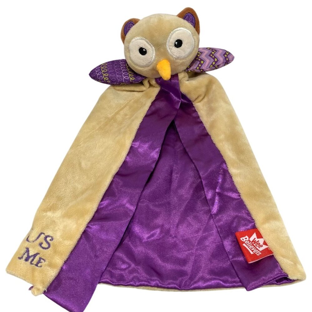 Wee Believers Opal the Owlette Lovey Security Blanket Plush Owl Jesus Loves Me
